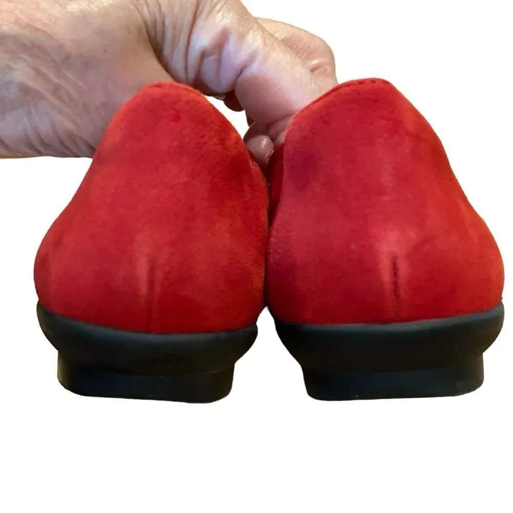 Clarks Red Sara Aster Suede Ballet Flats 7